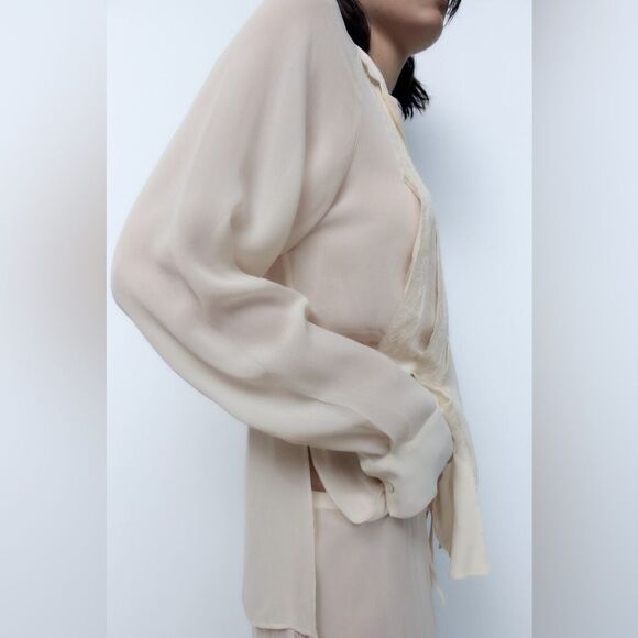 Zara Lace Blouse New Cream - Picture 3 of 9